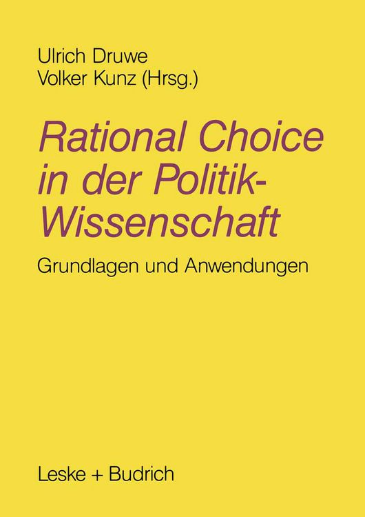 Produktbild: Rational Choice in der Politikwissenschaft