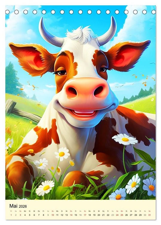Produktbild: Bauernhof. Tierischer Humor auf dem Land (Tischkalender 2026 DIN A5 hoch), CALVENDO Monatskalender