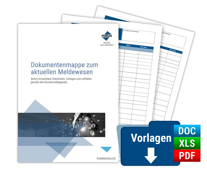 Produktbild: Dokumentenmappe zum aktuellen Meldewesen