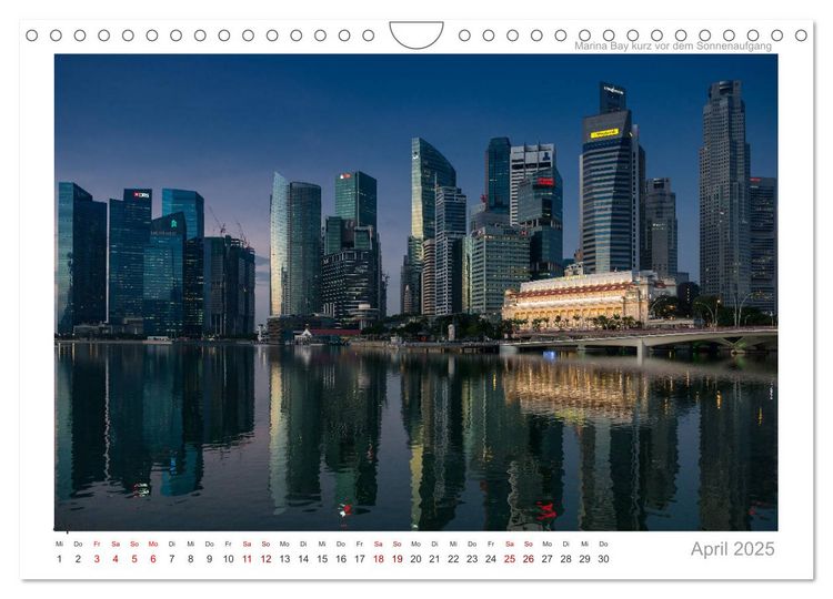 Produktbild: Singapur: Zwischen Wolkenkratzern und Superb&auml;umen (Wandkalender 2026 DIN A4 quer), CALVENDO Monatskalender