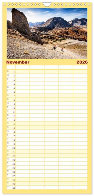 Produktbild: Familienplaner 2026 - Mountain Bike 2026 by Stef. Cand&eacute; mit 5 Spalten (Wandkalender, 21 x 45 cm) CALVENDO