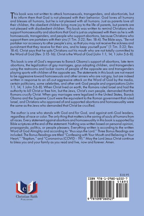 Produktbild: The Recrucifixion of Christ by Barack Obama and Christians Who Support Homosexuality and Abortions