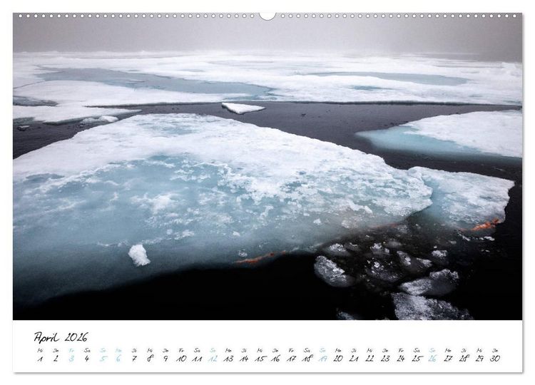 Produktbild: Heike Odermatt: 80&deg; Nord - Fotografien von Spitzbergen und Nordaustland (hochwertiger Premium Wandkalender 2026 DIN A2 quer), Kunstdruck in Hochglanz