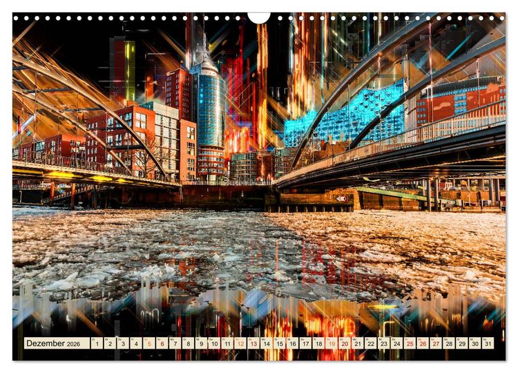 Produktbild: Hamburg abstrakt (Wandkalender 2026 DIN A3 quer), CALVENDO Monatskalender
