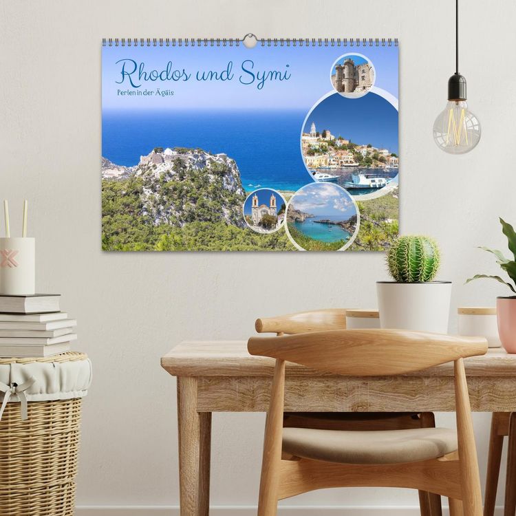 Produktbild: Rhodos und Symi, Perlen in der &Auml;gis (Wandkalender 2026 DIN A3 quer), CALVENDO Monatskalender