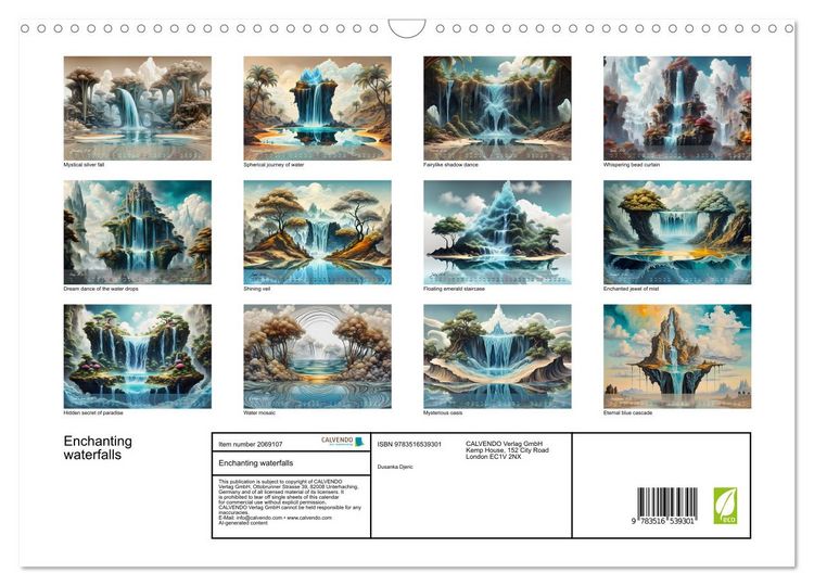 Produktbild: Enchanting waterfalls (Wall Calendar 2026 DIN A3 landscape), CALVENDO 12 Month Wall Calendar