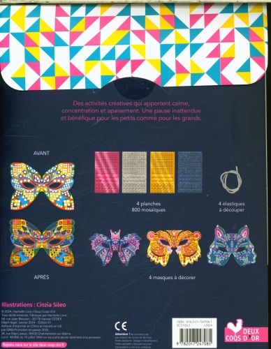 Produktbild: Mosa&iuml;ques masques animaux : pochette avec accessoires