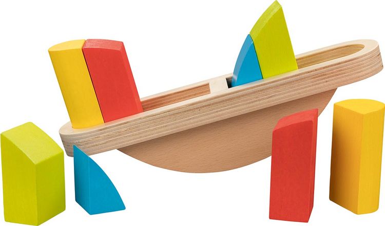 Produktbild: Goki 58762 - Balancierspiel Waage, 9-teilig, Holz