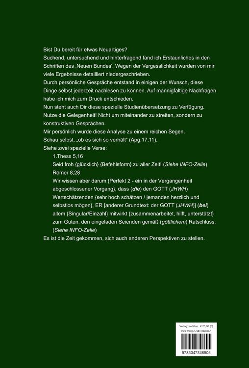Produktbild: Meine Studien&uuml;bersetzung &ndash; Konfessionsunabh&auml;ngige &Uuml;bersetzung 2021