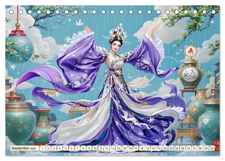 Produktbild: Rhythmus der chinesischen Anmut (Tischkalender 2026 DIN A5 quer), CALVENDO Monatskalender