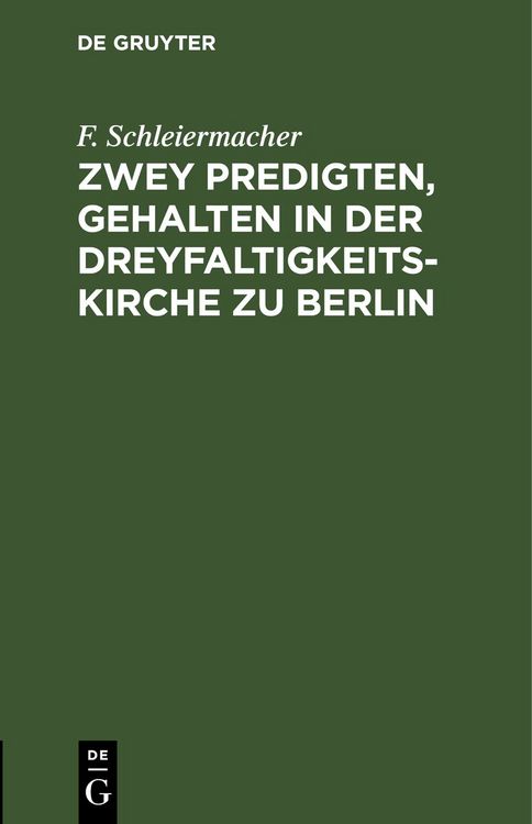 Produktbild: Zwey Predigten, gehalten in der Dreyfaltigkeits-Kirche zu Berlin