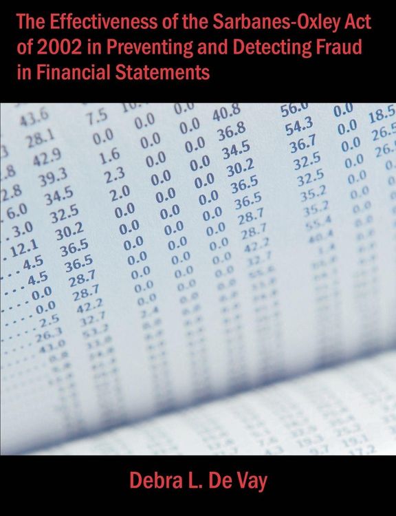 Produktbild: The Effectiveness of the Sarbanes-Oxley Act of 2002 in Preventing and Detecting Fraud in Financial Statements