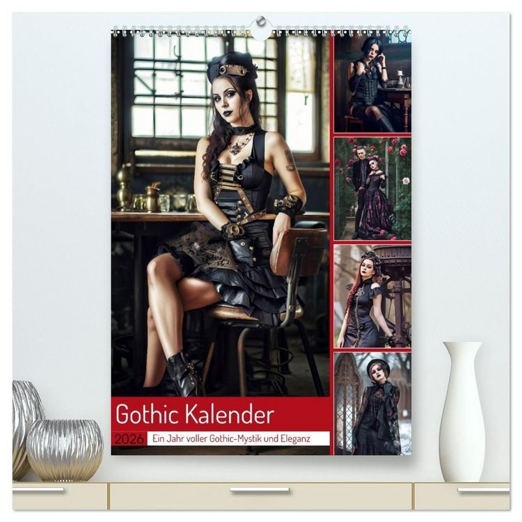 Produktbild: Gothic Kalender - Ein Jahr voller Gothic-Mystik und Eleganz (hochwertiger Premium Wandkalender 2026 DIN A2 hoch), Kunstdruck in Hochglanz