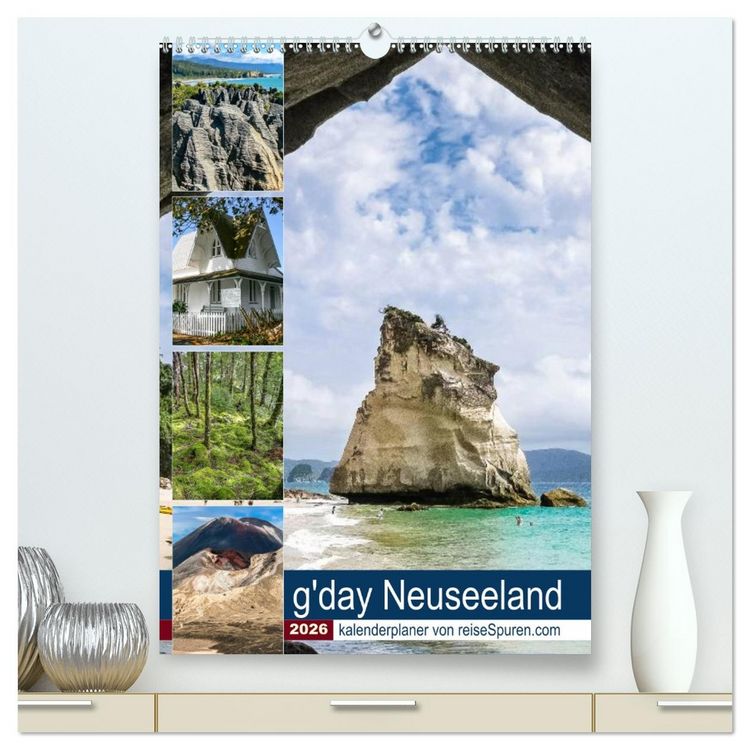 Produktbild: Kalenderplaner g'day Neuseeland 2026 (hochwertiger Premium Wandkalender 2026 DIN A2 hoch), Kunstdruck in Hochglanz