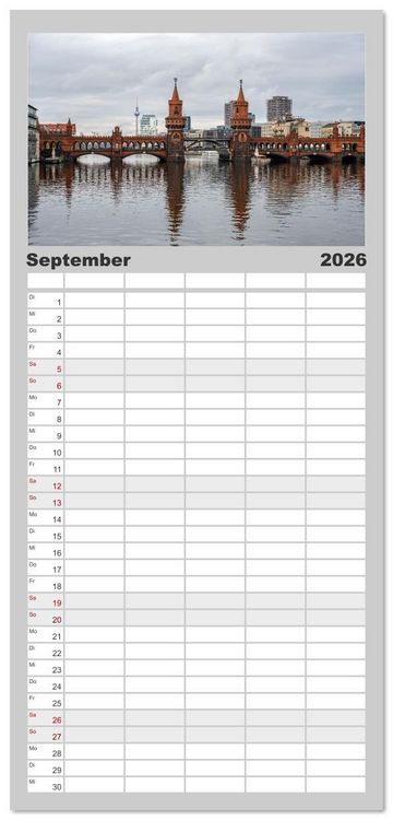 Produktbild: Familienplaner 2026 - Ikonische Br&uuml;cken zwischen Geschichte und Gegenwart mit 5 Spalten (Wandkalender, 21 x 45 cm) CALVENDO