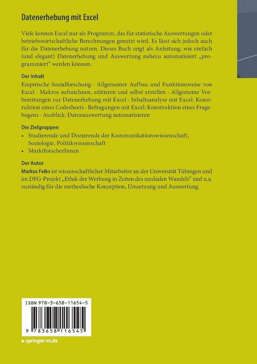 Produktbild: Datenerhebung mit Excel