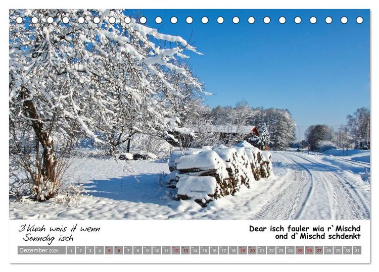 Produktbild: 03 Schw&auml;bische Sprichw&ouml;rter - D&ouml;s au no! (Tischkalender 2026 DIN A5 quer), CALVENDO Monatskalender