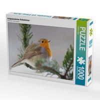 Produktbild: CALVENDO Puzzle Aufgeplustertes Rotkehlchen 1000 Teile Lege-Gr&ouml;&szlig;e 640 x 480 cm Foto-Puzzle Bild von Sabine L&ouml;wer