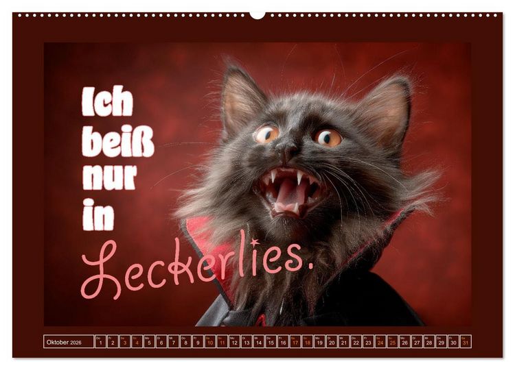 Produktbild: Katzenhumor - Ein Jahr voller Flauschalarm (Wandkalender 2026 DIN A2 quer), CALVENDO Monatskalender