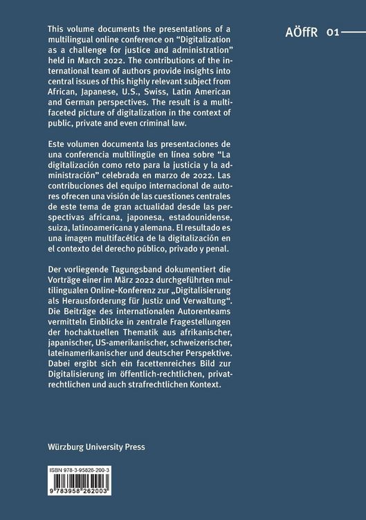 Produktbild: Digitalization as a challenge for justice and administration