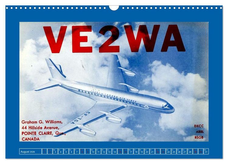 Produktbild: &Uuml;ber den Wolken - Flugzeuge des 20. Jahrhunderts auf Amateurfunkkarten (Wandkalender 2026 DIN A3 quer), CALVENDO Monatskalender