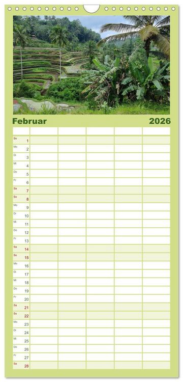 Produktbild: Familienplaner 2026 - Bali - G&ouml;tterinsel mit 5 Spalten (Wandkalender, 21 x 45 cm) CALVENDO
