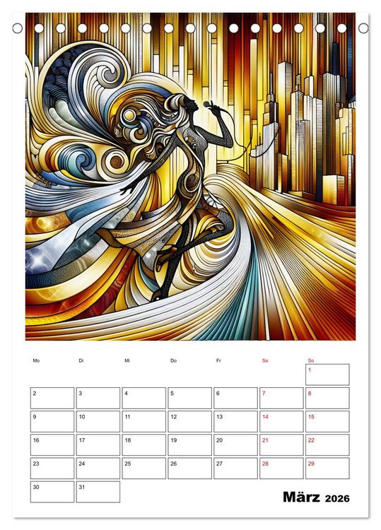 Produktbild: Taktvoll &ndash; Rhythmische Eleganz (Tischkalender 2026 DIN A5 hoch), CALVENDO Monatskalender