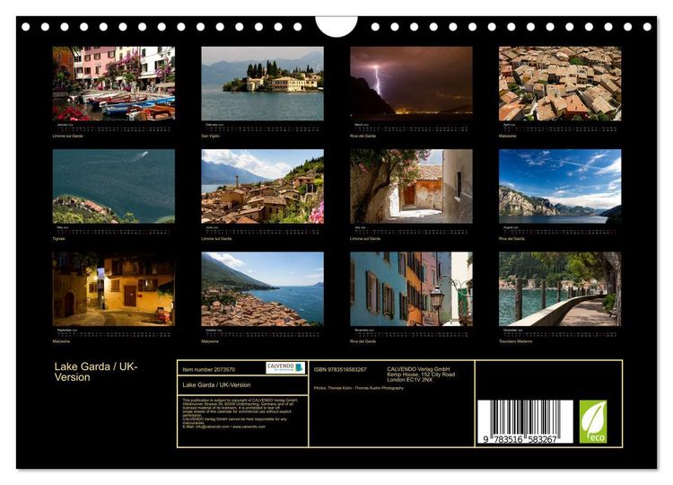 Produktbild: Lake Garda / UK-Version (Wall Calendar 2026 DIN A4 landscape), CALVENDO 12 Month Wall Calendar