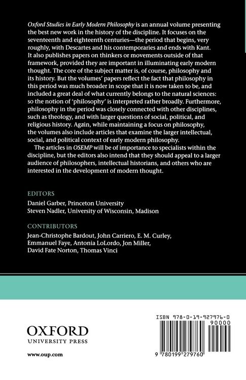 Produktbild: Oxford Studies in Early Modern Philosophy