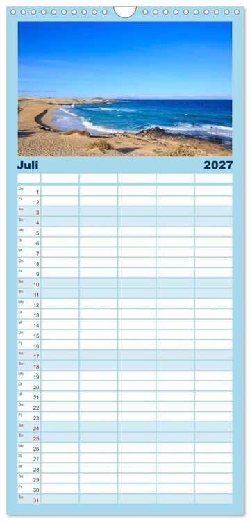 Produktbild: Familienplaner 2027 - Fuerteventura mit 5 Spalten (Wandkalender, 21 x 45 cm) CALVENDO