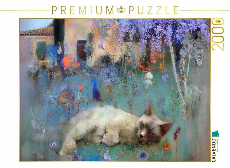 Produktbild: CALVENDO Puzzle Schlummernde Katze im Garten | 2000 Teile Lege-Gr&ouml;&szlig;e 90x67cm Foto-Puzzle f&uuml;r gl&uuml;ckliche Stunden