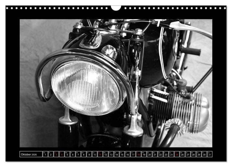 Produktbild: BMW R69S in schwarzweiss (Wandkalender 2026 DIN A3 quer), CALVENDO Monatskalender