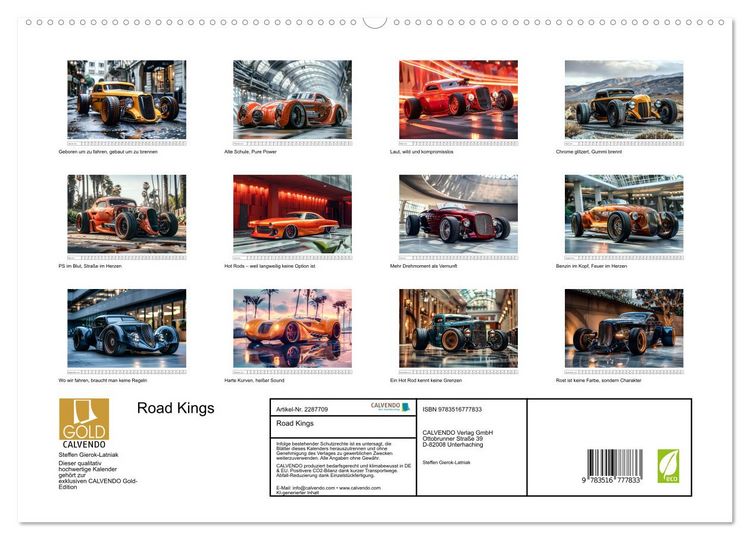 Produktbild: Road Kings (hochwertiger Premium Wandkalender 2027 DIN A2 quer), Kunstdruck in Hochglanz