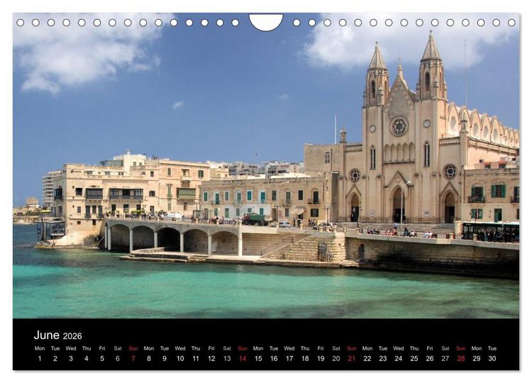 Produktbild: Malta Pearl of the Mediterranean (Wall Calendar 2026 DIN A4 landscape), CALVENDO 12 Month Wall Calendar