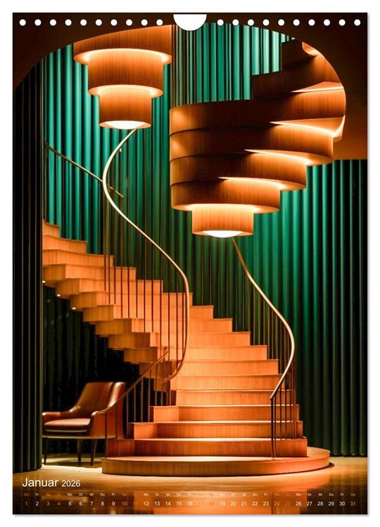Produktbild: Treppen Architektur (Wandkalender 2026 DIN A4 hoch), CALVENDO Monatskalender