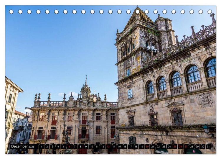 Produktbild: Santiago de Compostela - Ziel einer Pilgerreise (Tischkalender 2026 DIN A5 quer), CALVENDO Monatskalender
