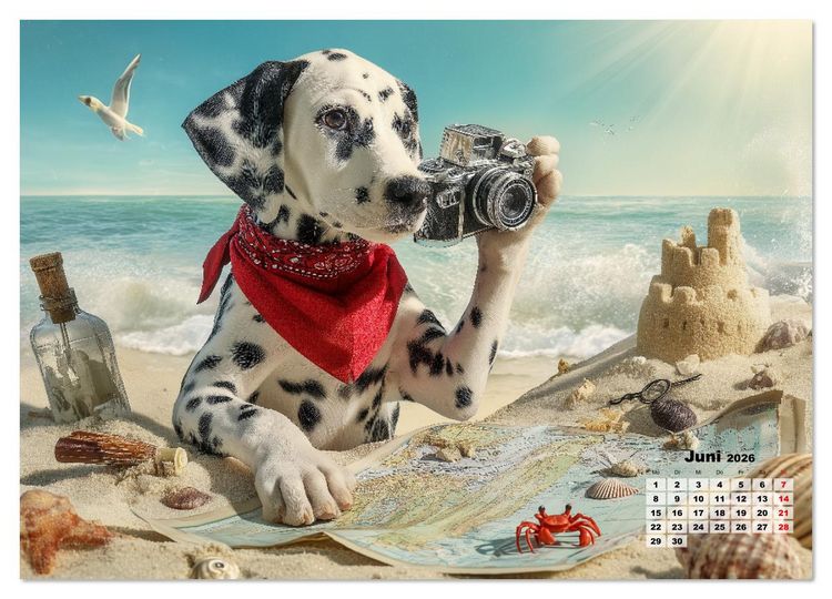 Produktbild: Die Sp&uuml;rnasen - 12 Hunde, 12 F&auml;lle, der Kinderkalender f&uuml;r Detektive (hochwertiger Premium Wandkalender 2026 DIN A2 quer), Kunstdruck in Hochglanz