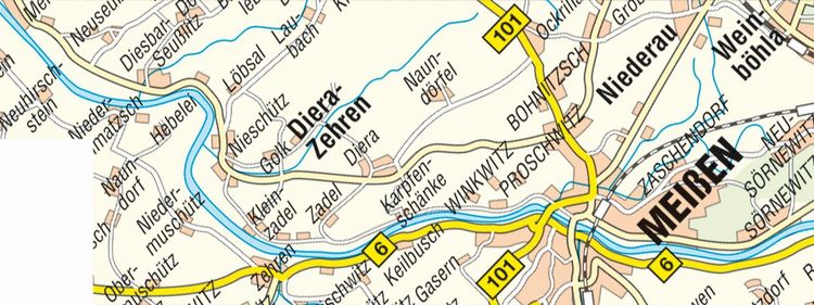 Produktbild: Mei&szlig;ner Weinland zwischen Diesbar-Seu&szlig;litz und Spaargebirge 1 : 15 000