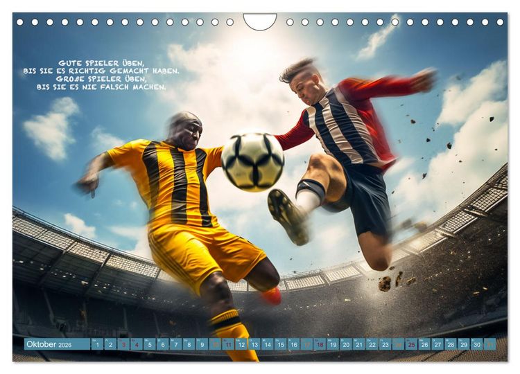Produktbild: Fu&szlig;ball und tolle Spr&uuml;che (Wandkalender 2026 DIN A4 quer), CALVENDO Monatskalender