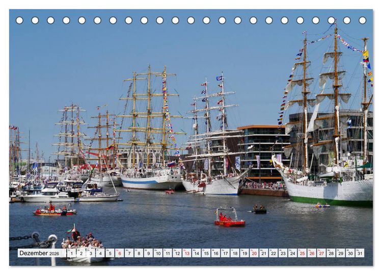 Produktbild: Windjammertreffen - Segelschiffe zu Gast in Bremerhaven (Tischkalender 2026 DIN A5 quer), CALVENDO Monatskalender