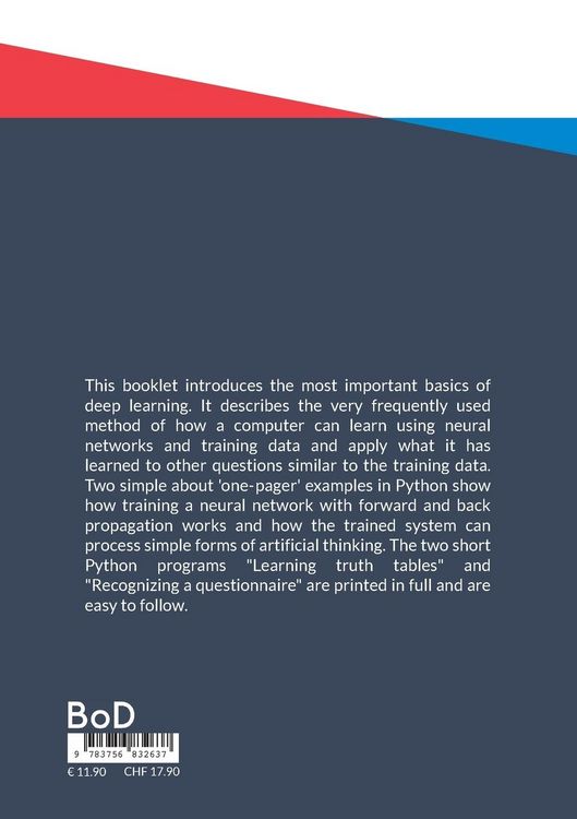 Produktbild: Deep Learning, an introduction with two nice short examples