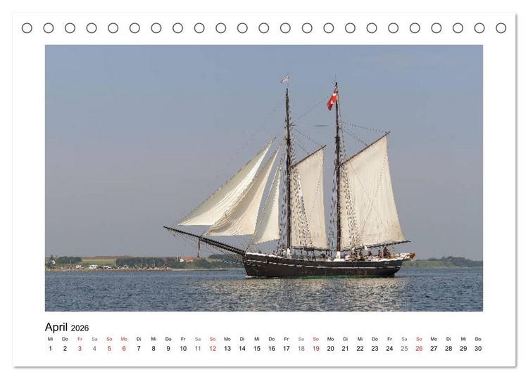 Produktbild: Segelschiffe auf dem Limfjord (Tischkalender 2026 DIN A5 quer), CALVENDO Monatskalender