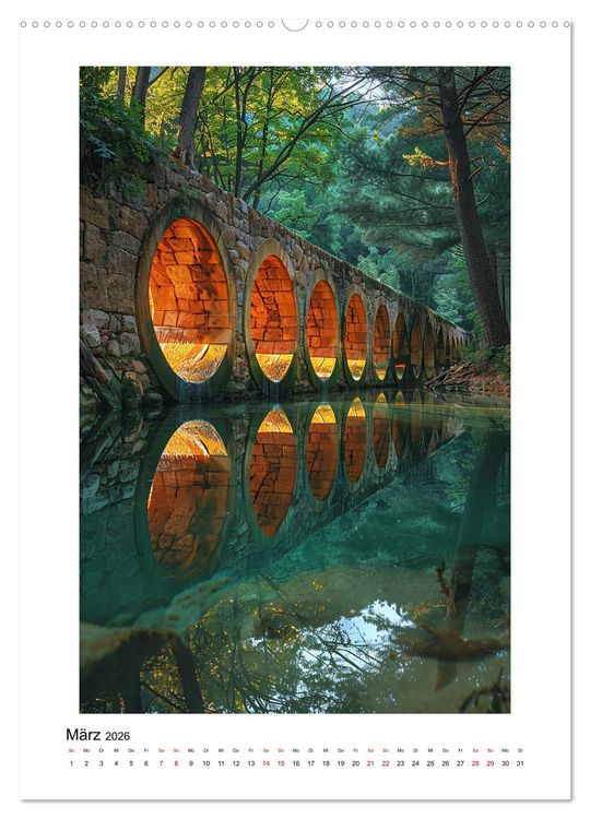 Produktbild: Spiegelungen - Reflektierte Sch&ouml;nheiten der Natur (Wandkalender 2026 DIN A2 hoch), CALVENDO Monatskalender