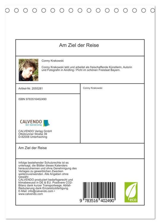 Produktbild: Am Ziel der Reise (Tischkalender 2026 DIN A5 hoch), CALVENDO Monatskalender