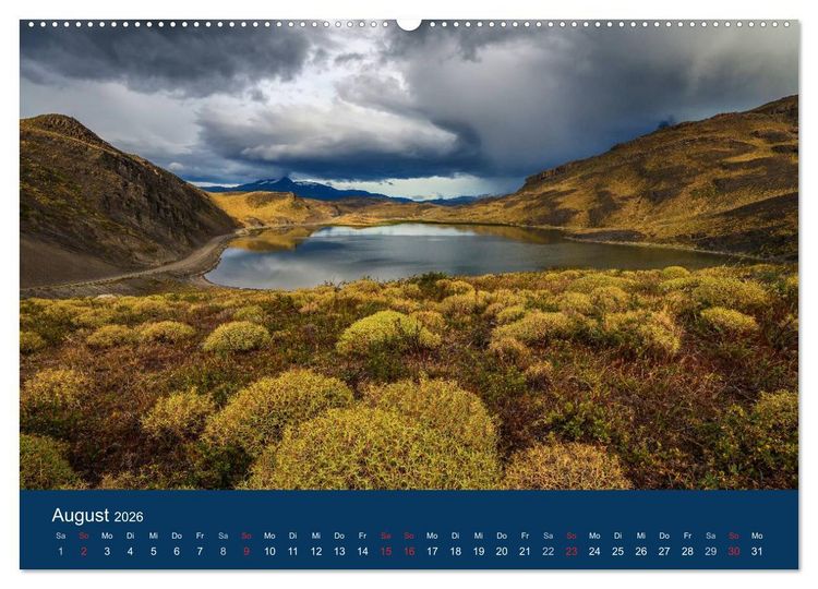 Produktbild: Farbenfrohes Patagonien (hochwertiger Premium Wandkalender 2026 DIN A2 quer), Kunstdruck in Hochglanz