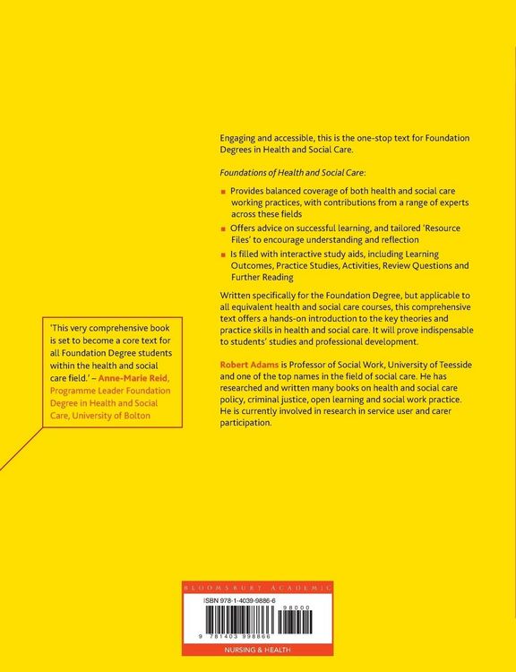 Produktbild: Foundations of Health and Social Care