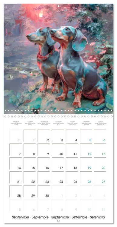 Produktbild: Dachshunds Illustrations - A hunter with humorous nature (Wall Calendar 2026 12 &times; 12 Inch) CALVENDO 12 Month Wall Calendar