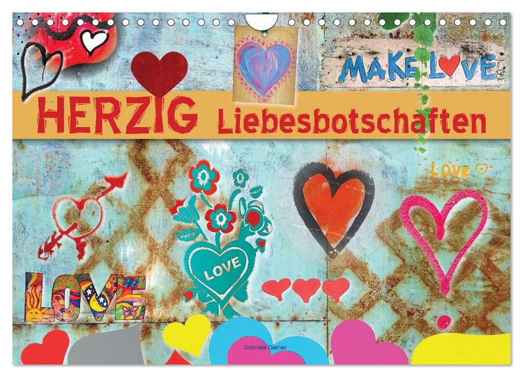 Produktbild: Herzig Liebesbotschaften (Wandkalender 2026 DIN A4 quer), CALVENDO Monatskalender