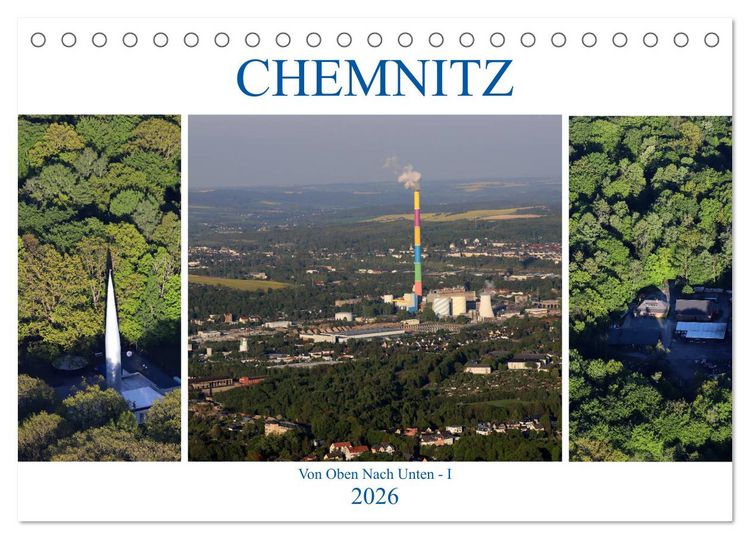 Produktbild: Chemnitz - Von Oben Nach Unten (Tischkalender 2026 DIN A5 quer), CALVENDO Monatskalender