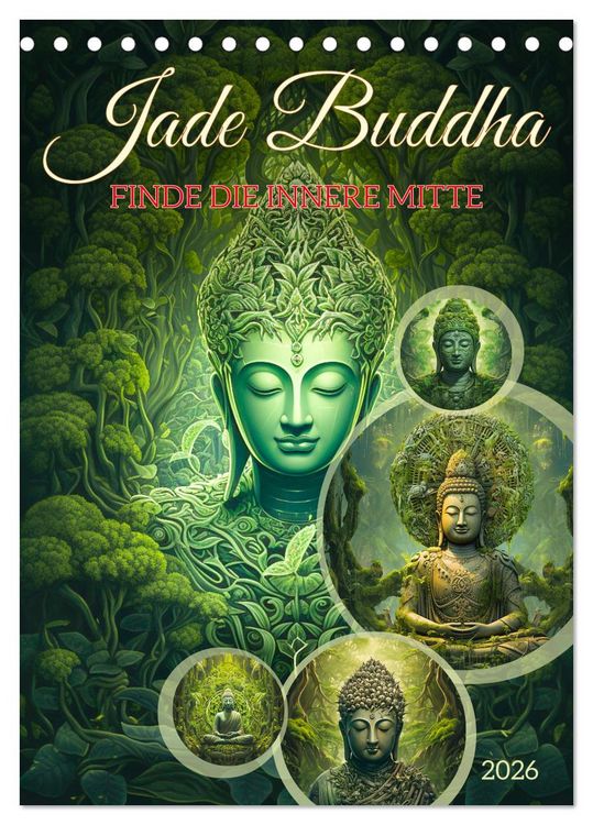 Produktbild: Jade Buddha - Finde die innere Mitte (Tischkalender 2026 DIN A5 hoch), CALVENDO Monatskalender